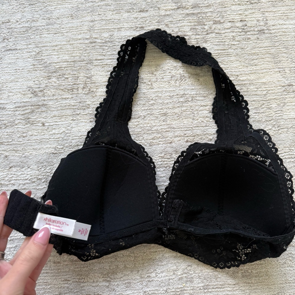 Xhilaration Black Lace Halter Bralette (Size Medium) - Picture 4 of 4
